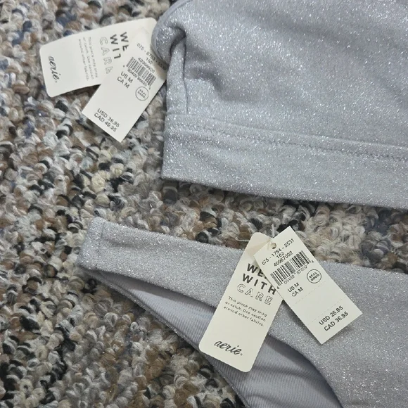 Aerie Gray Minimalist Bikini Swimwear - Picture 2 of 4